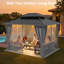 10 pi. L 12 pi. Pavillon de jardin en D avec moustiquaire et moustiquaire-129677033