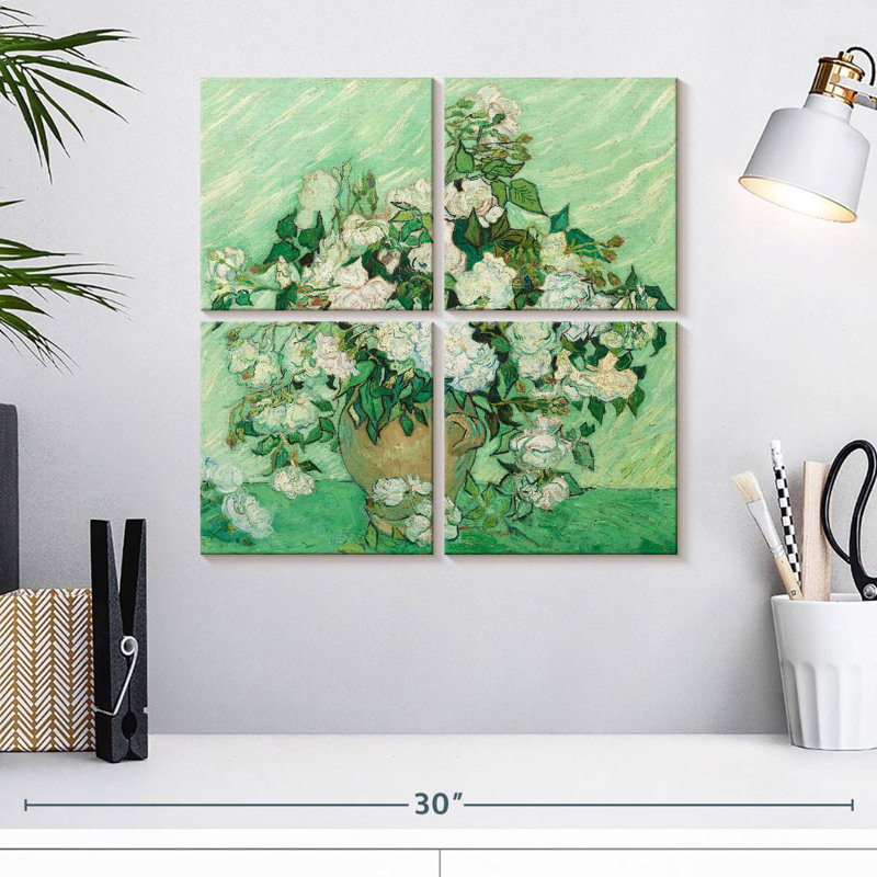 Green Field Roses, 18" H x 18" W