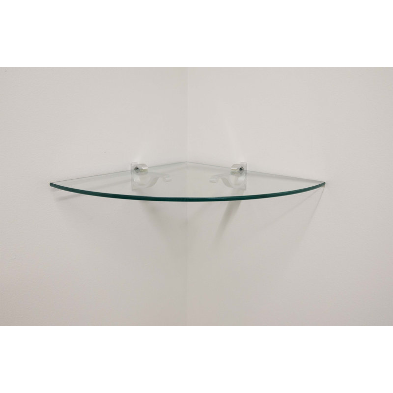 Glass Corner Shelf, Chrome