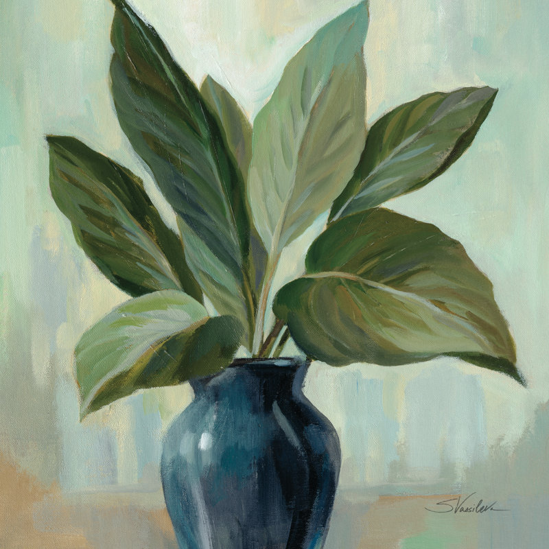 Mint And Blue Still Life by Silvia Vassileva - Wrapped Canvas Painting, 30cm H x 46cm W x 3.8cm D