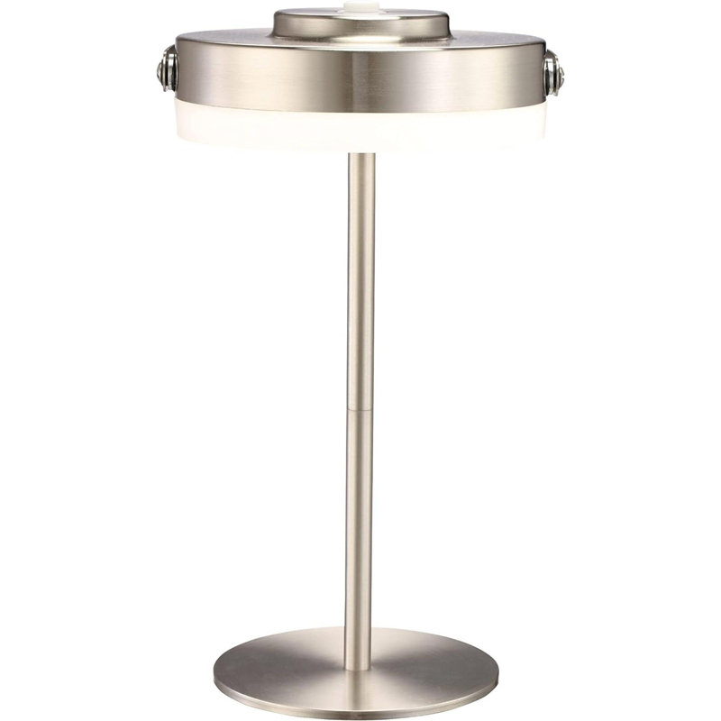 Lampe d'appoint en métal Yoseph, Nickel brossé