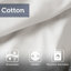 Housse de couette en coton 5 pièces très grand / très grand - rayures horizontales grises et blanches avec fermeture à glissière cachée Lavable à la machine Entretien facile sans vapeur-121232004