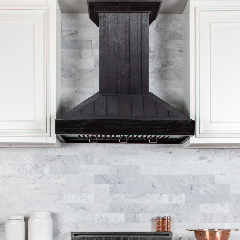 30" 400 CFM Ducted Wall Mount Range Hood, Rustic Dark, 36"
