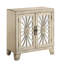 Console blanc antique avec portes en miroir