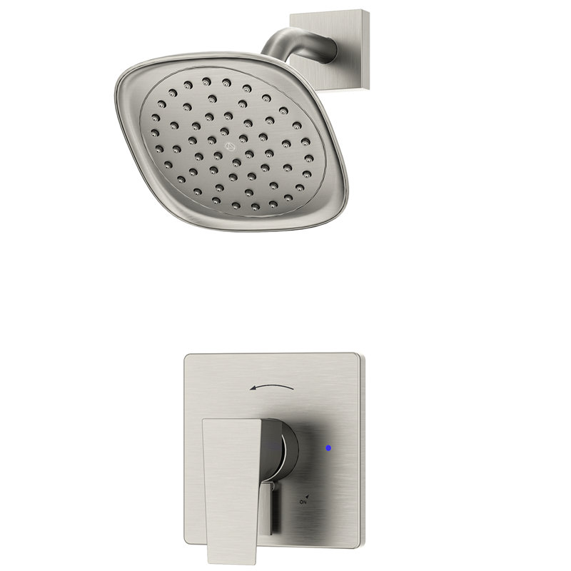 Verity Wall Mounted Shower Trim Kit with Diverter Lever, Satin Nickel
