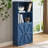 4-Tier Bookshelf With Door - Wooden Storage Bookcase, Display Cabinet For Home & Office, Blue-406046995-406046993