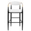 De 2 comptoirs, revêtement beige avec pieds en fer pour cuisine moderne, assise stable de 260 lb de hauteur 2, tabourets robustes revêtus de tissu de 265 lb-2001274857-2001274858