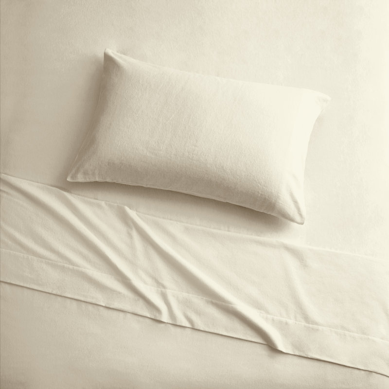 Evaline 100% Cotton Evaline Sheet Set, Queen, Cream