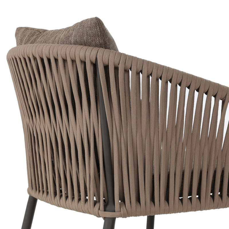 Tabouret de patio en teck avec coussin, 31.1", Brun, Noir