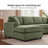 3 - Piece Corduroy Upholstered L-Shaped Sectional-438699074