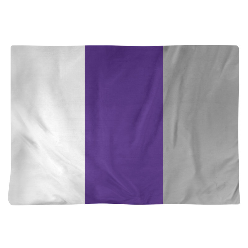 Récapitulatif de 18 po Kansas Cat, Blanc / milieu mauve, Polyester sergé