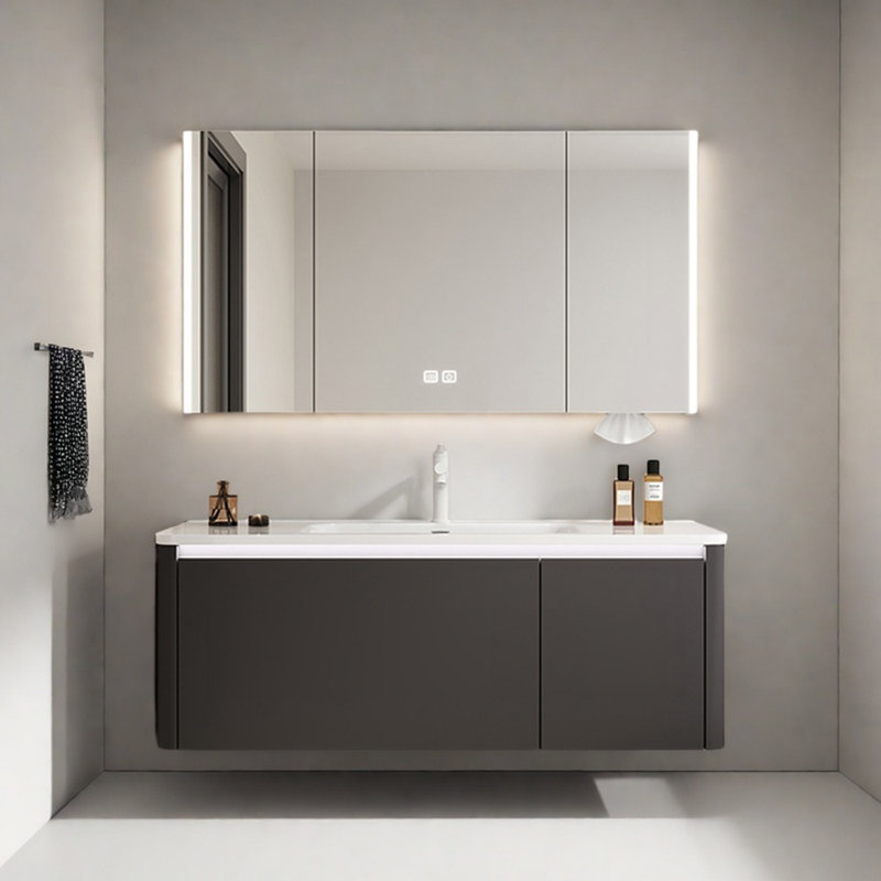 Simple light luxury style bathroom cabinet, Dark Gray