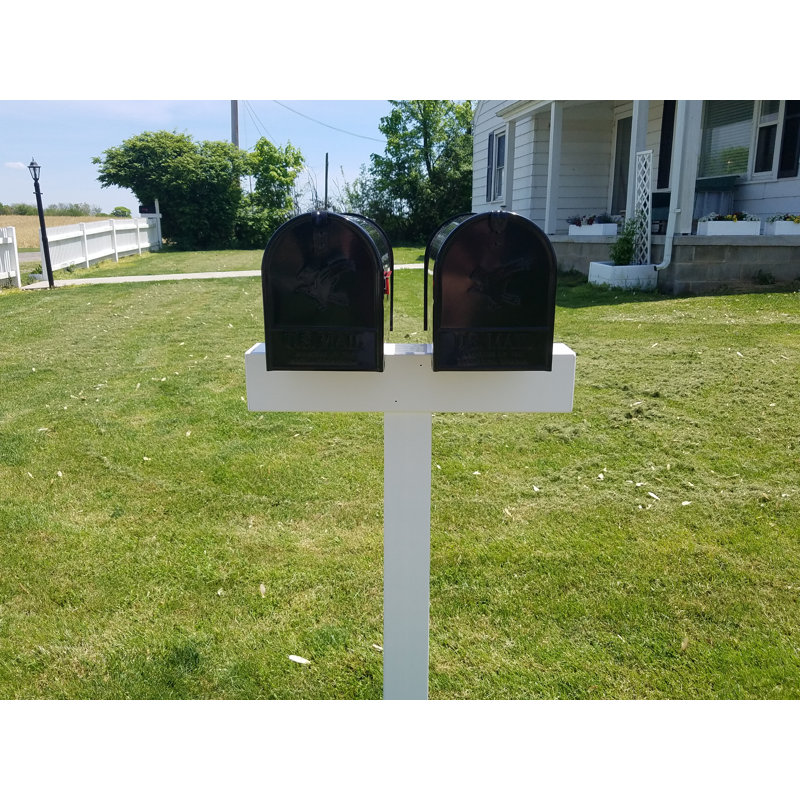 White Vinyl Mailbox Post Sleeve with Stainless Steel Hardware