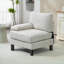 Canapé modulaire modulaire faisant face à la gauche | Moderne | Pieds en bois massif | pour salon chambre à coucher | Crème / blanc | Polyester