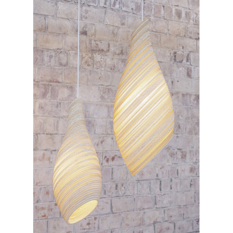 Scraplights Organic Nest Recycled Cardboard Pendant Light, 24" H x 9" W x 9" D, Blonde