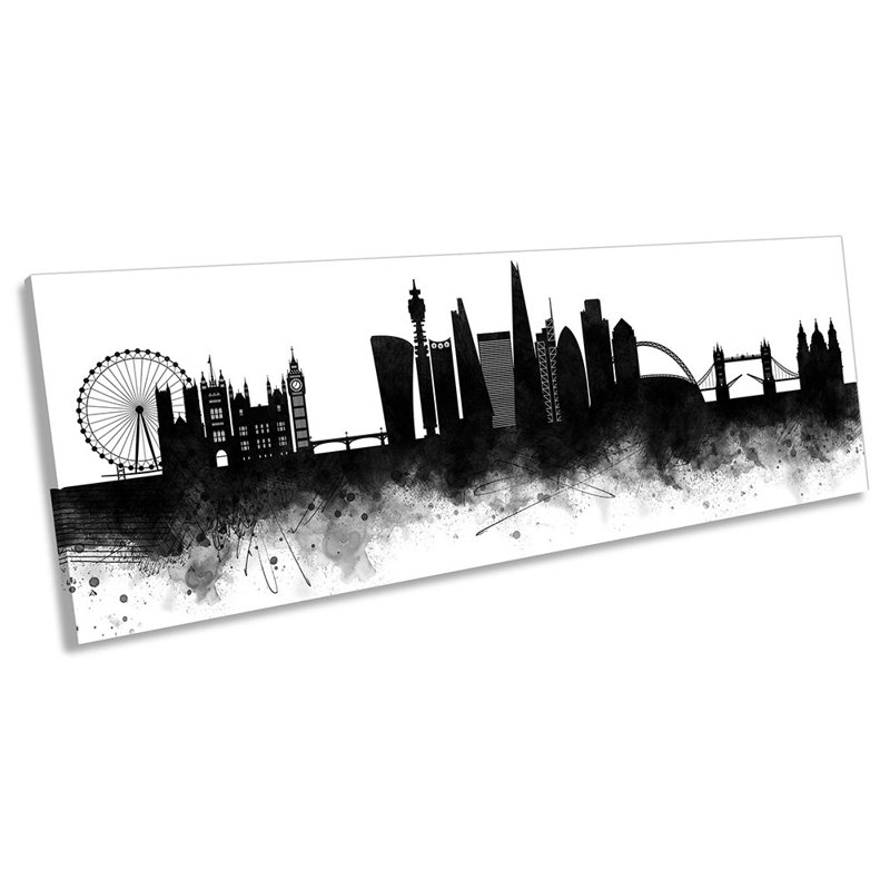 London City Skyline - Wrapped Canvas Panoramic Print, 30.48cm H x 91.44cm W