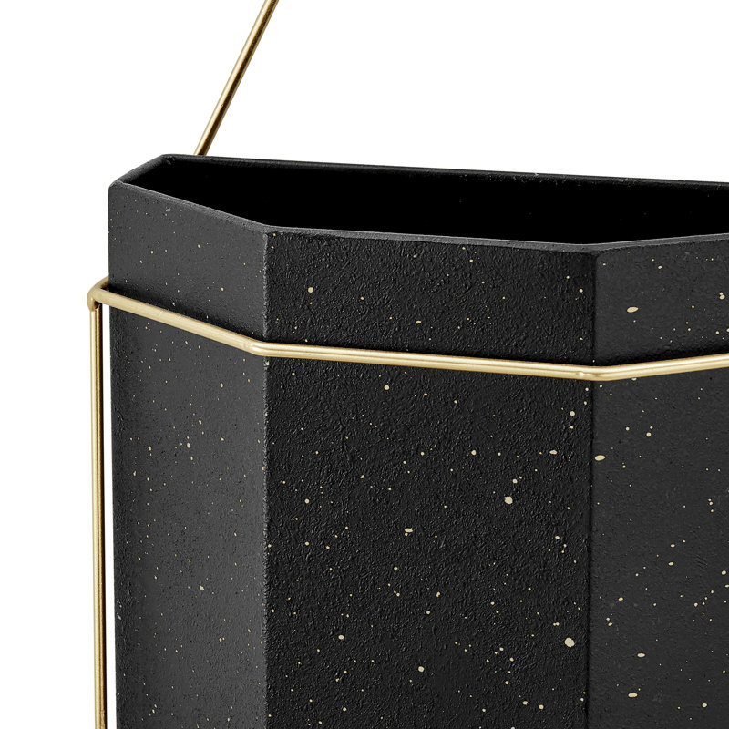 Myla 3-Piece Metal Wall Planter Set, Black/Gold