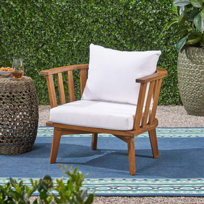 Fauteuil club d'extérieur en bois d'acacia