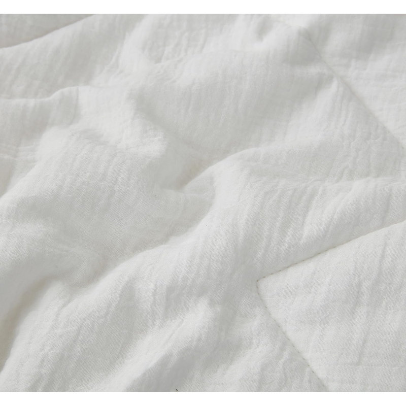 Skye Cotton Gauze Thin Comforter Set, White, Queen Comforter + 2 Standard Shams