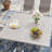 8-Person Square Patio Dining Set With Swivel PVC-coated polyester Chairs-1990331154