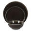 Ensembles d'assiettes et de bols Gibson Elite Eclipse Swirls, ensembles de vaisselle en grès 12 pièces, ensemble de vaisselle en glacis réactif - noir-126181503
