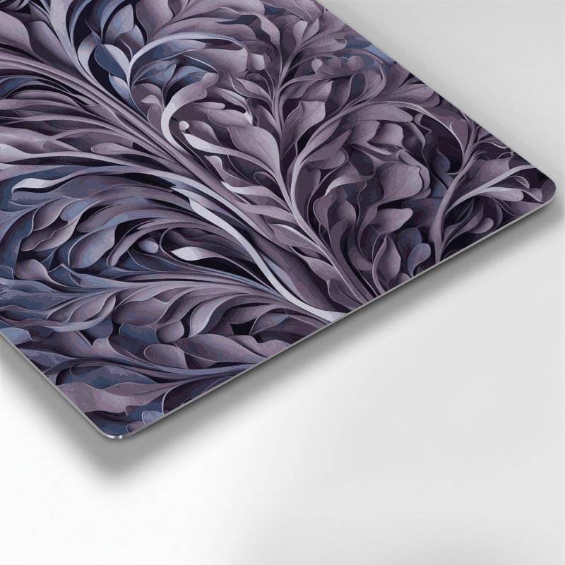 Abstrait floral 84, art mural en métal mauve, H 32 po x l 32 po