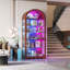 Arched Top Tempered Glass Display Cabinet, RGB Colour Changing LED Lighting Curio Cabinet, Lockable-1498137018