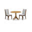 Ensemble de table de salle à manger 5 pièces comprenant une table ronde avec Dropleaf et 4 chaises Parson rembourrées en tissu gris, 42 x 42 pouces, naturel-1740546333-1733490270-1733490263