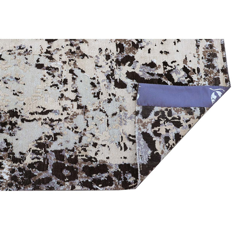 One-of-a-Kind High-Quality Hand-Knotted Gray/White Area Rug