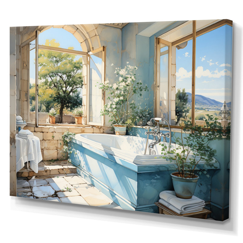 «Bathroom Fresh And - Bathroom», art mural sur toile, H 30 po x l 40 po x P 1,5 po, Toile tendue
