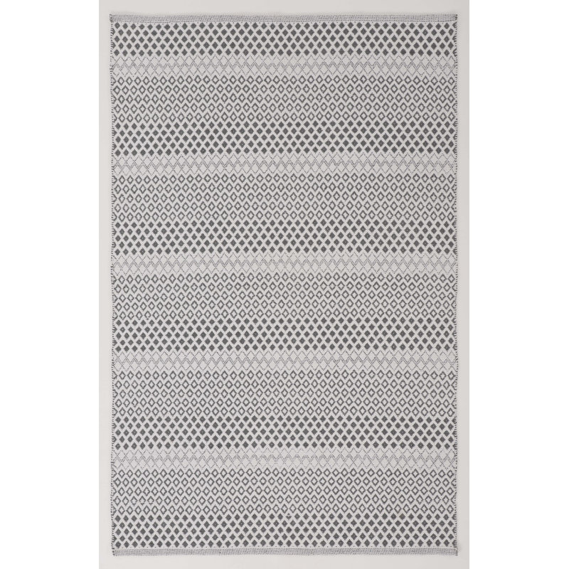 Cotton Geometric Indoor Rug, Rectangle 4' x 6'