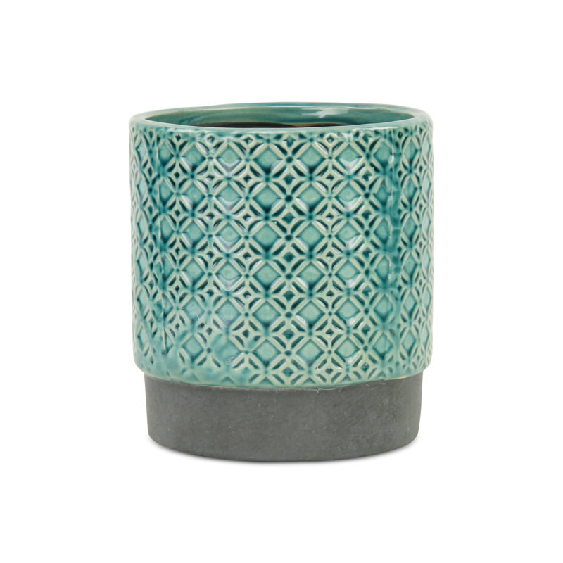Jardinières en pot, Turquoise, H 6,25 po x l 6 po x P 6 po