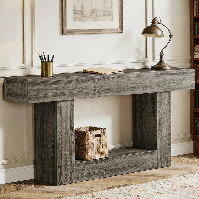 Table de canapé, console, table de vestibule, meuble télé, Gris foncé