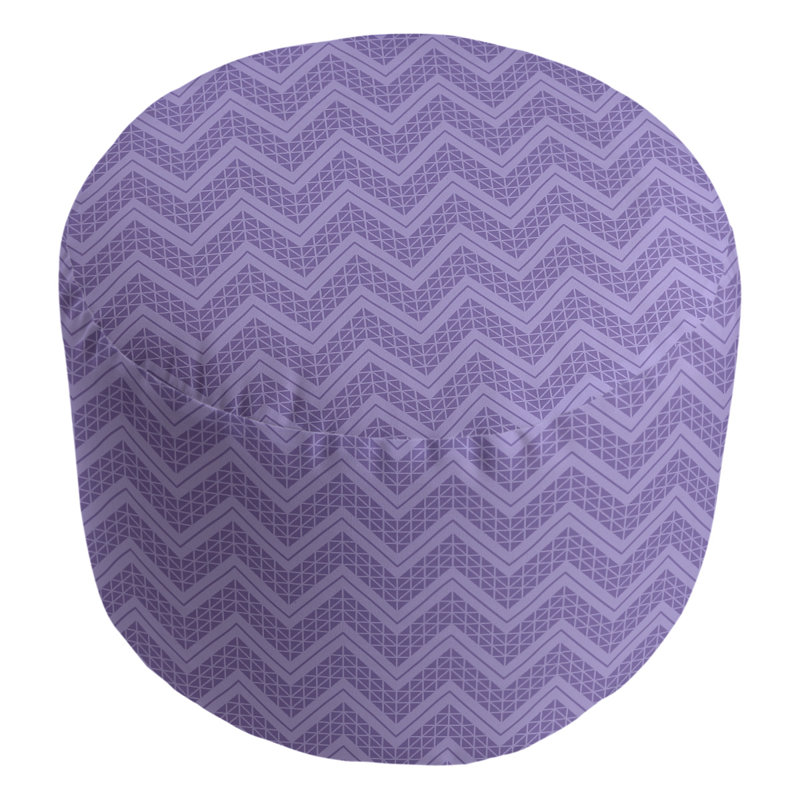 Upholstered Pouf, Purple/Gray