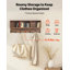 Portemanteau avec banc à chaussures, ensemble de portemanteaux 3-en-1 avec crochets et étagère à livres, porte-cadre de rangement pour entrée de vestibule en acier pour entrée, chambre à coucher, placard, bureau, brun rustique