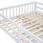 Cadre de lit superposé avec rangement pour lit double en bois massif blanc pur pour petites chambres partagées avec rangement intégré
