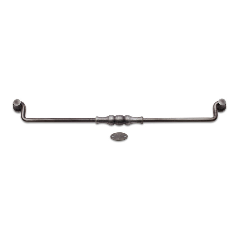 12" Beaded Middle Drop Handle CP Series, Distressed Nickel