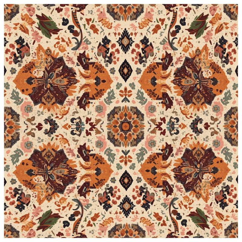 Couvertures à motif floral rétro, L 50 po x H 60 po