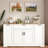 Multi-functional Storage Sideboard With Adjustable Shelves, 3-tier Pull-out Rack, Drawer And Door Storage Racks-277092377