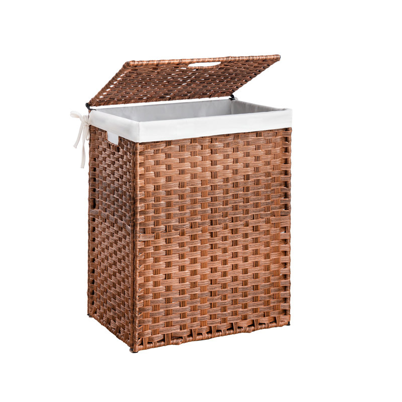 Laundry Hamper with Lid, Brown