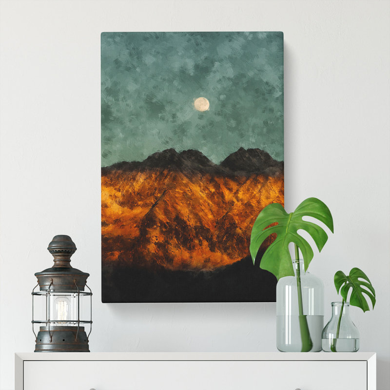 Moon Over The Mountains In Italy - Wrapped Canvas, 50cm H x 35cm W x 3cm D