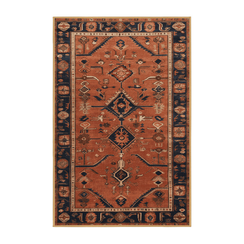 Tapis brun lavable à la machine, Rectangle 5 pi x 8 pi