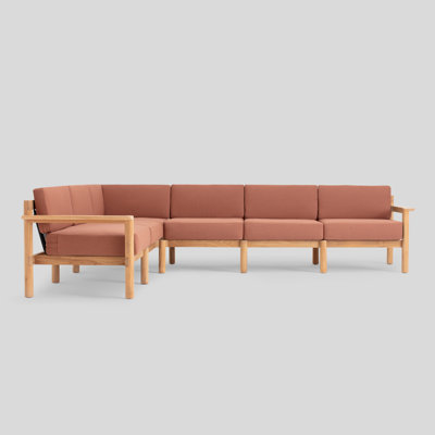 Haven Teak 6 - Person Modular Patio Conversation Sets with Cushions