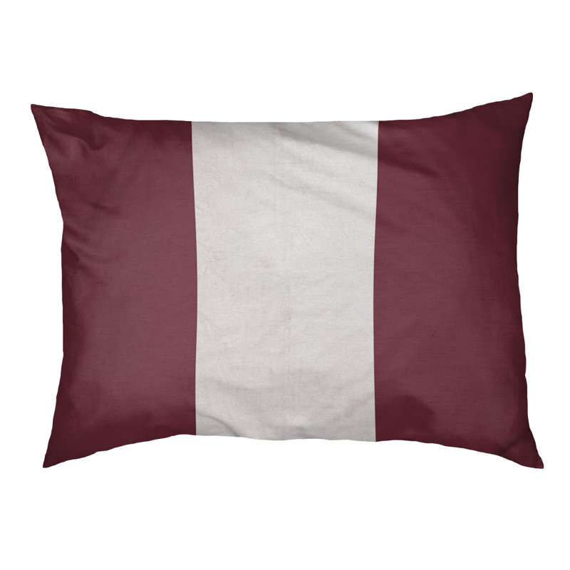 Striped Polyester Pet Bed, Large (40" W x 30" D x 6.5" H), Burgundy/White