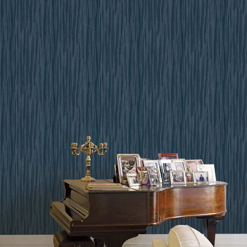 Deliza 10.05m x 1.06m Textured Glitter Paste the Wall Wallpaper Roll, Navy Blue