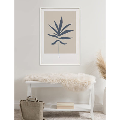 Reproduction d'art sur toile encadrée «Mute Tan and Blue Colorblock» par The Creative Bunch Studio