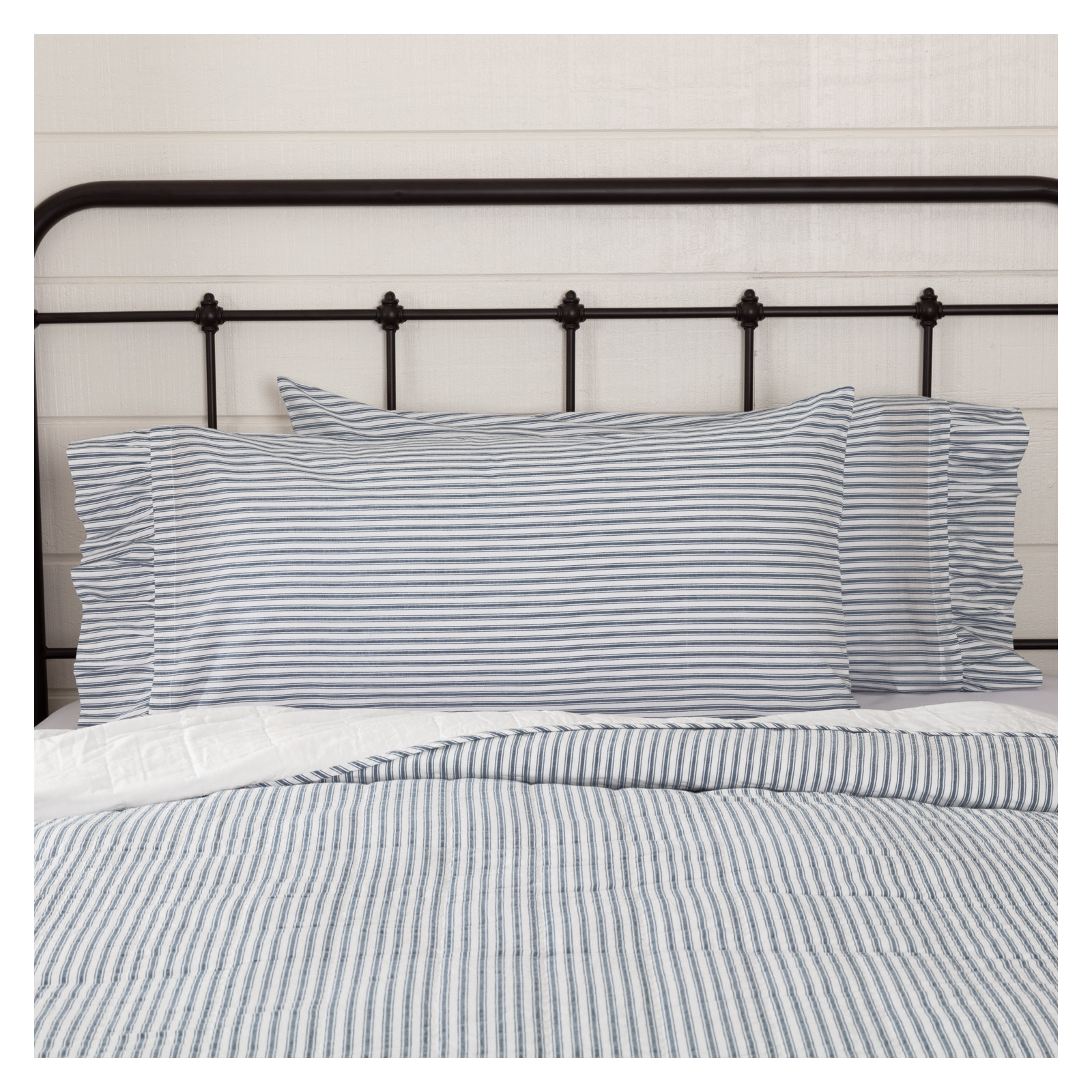 100% Cotton - Set of 2, King, Blue