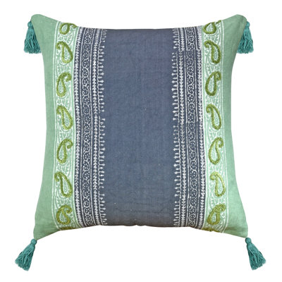 Paisley Cotton Throw Pillow