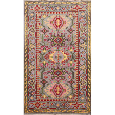 Tapis oriental en laine fait à la main Kazak 3 x 5