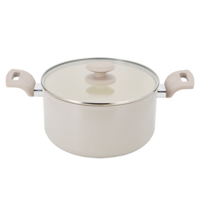 Oster Sutterville Choice 6 Quart Ceramic Nonstick Aluminum Dutch Oven with Lid in Beige